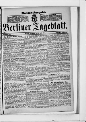 Berliner Tageblatt und Handels-Zeitung vom 04.07.1894