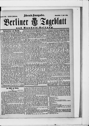 Berliner Tageblatt und Handels-Zeitung vom 07.07.1894