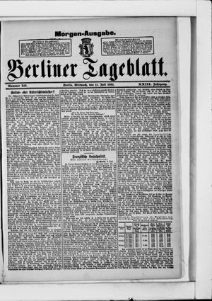 Berliner Tageblatt und Handels-Zeitung vom 11.07.1894