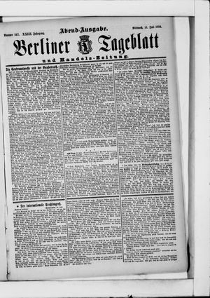 Berliner Tageblatt und Handels-Zeitung vom 11.07.1894