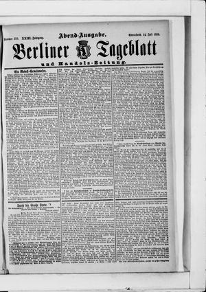 Berliner Tageblatt und Handels-Zeitung vom 14.07.1894