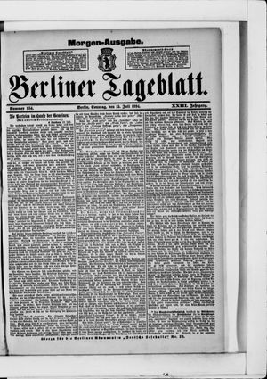 Berliner Tageblatt und Handels-Zeitung vom 15.07.1894