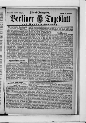 Berliner Tageblatt und Handels-Zeitung vom 16.07.1894