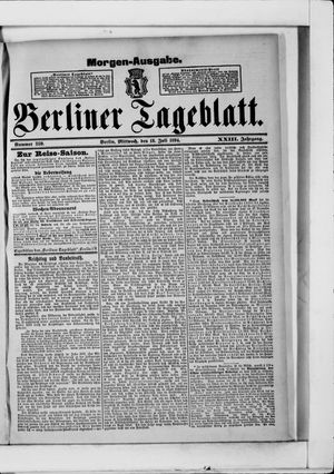 Berliner Tageblatt und Handels-Zeitung vom 18.07.1894
