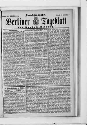 Berliner Tageblatt und Handels-Zeitung vom 18.07.1894
