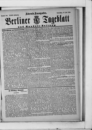 Berliner Tageblatt und Handels-Zeitung on Jul 19, 1894