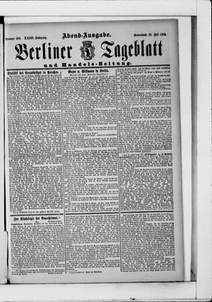 Berliner Tageblatt und Handels-Zeitung vom 21.07.1894