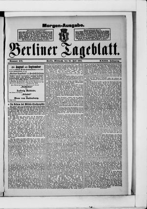 Berliner Tageblatt und Handels-Zeitung vom 25.07.1894