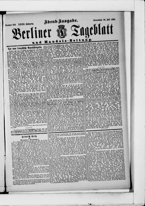 Berliner Tageblatt und Handels-Zeitung vom 28.07.1894