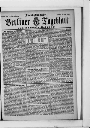 Berliner Tageblatt und Handels-Zeitung on Jul 30, 1894