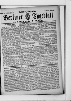 Berliner Tageblatt und Handels-Zeitung vom 31.07.1894