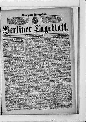 Berliner Tageblatt und Handels-Zeitung vom 01.08.1894