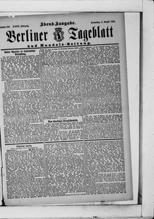 Berliner Tageblatt und Handels-Zeitung vom 02.08.1894