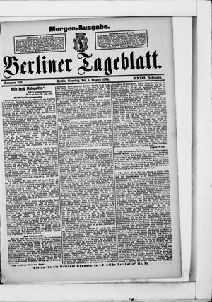 Berliner Tageblatt und Handels-Zeitung vom 05.08.1894