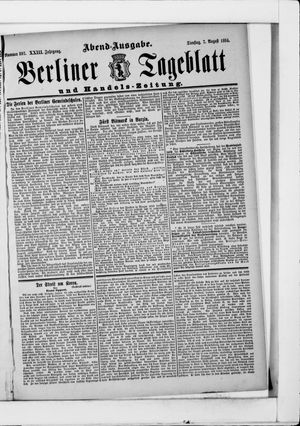 Berliner Tageblatt und Handels-Zeitung vom 07.08.1894