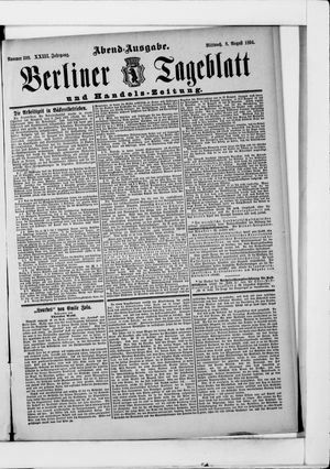 Berliner Tageblatt und Handels-Zeitung vom 08.08.1894