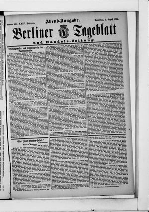 Berliner Tageblatt und Handels-Zeitung vom 09.08.1894