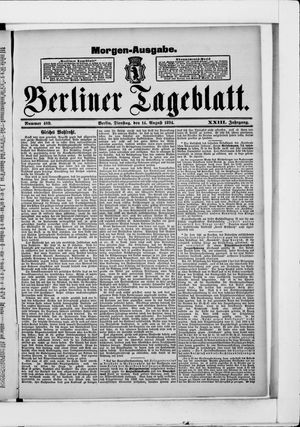 Berliner Tageblatt und Handels-Zeitung vom 14.08.1894