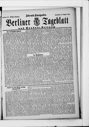 Berliner Tageblatt und Handels-Zeitung vom 18.08.1894