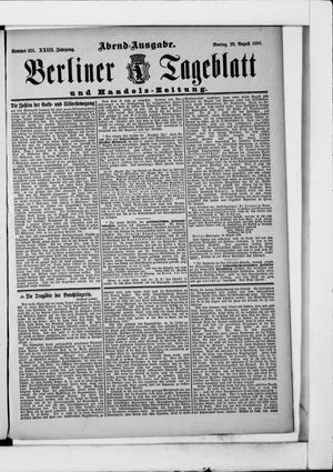 Berliner Tageblatt und Handels-Zeitung vom 20.08.1894