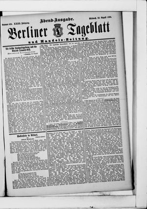 Berliner Tageblatt und Handels-Zeitung vom 22.08.1894