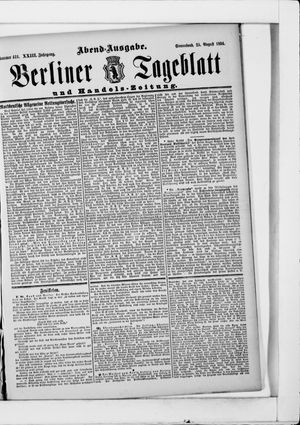 Berliner Tageblatt und Handels-Zeitung vom 25.08.1894