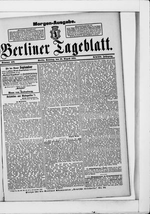 Berliner Tageblatt und Handels-Zeitung vom 26.08.1894