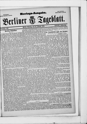 Berliner Tageblatt und Handels-Zeitung vom 27.08.1894