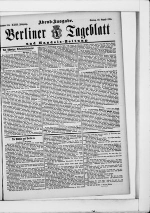 Berliner Tageblatt und Handels-Zeitung vom 27.08.1894