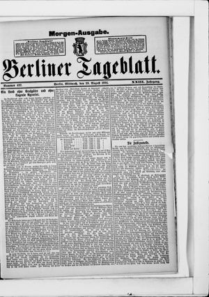 Berliner Tageblatt und Handels-Zeitung vom 29.08.1894