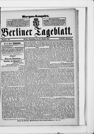 Berliner Tageblatt und Handels-Zeitung vom 30.08.1894