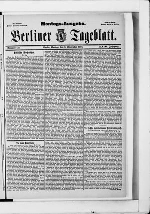 Berliner Tageblatt und Handels-Zeitung vom 03.09.1894
