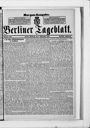 Berliner Tageblatt und Handels-Zeitung vom 05.09.1894
