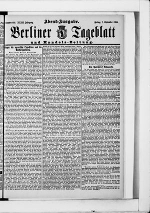 Berliner Tageblatt und Handels-Zeitung vom 07.09.1894
