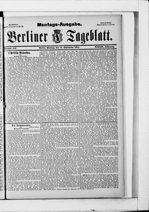 Berliner Tageblatt und Handels-Zeitung vom 10.09.1894