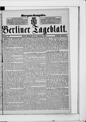 Berliner Tageblatt und Handels-Zeitung vom 19.09.1894