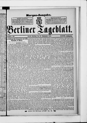 Berliner Tageblatt und Handels-Zeitung vom 21.09.1894
