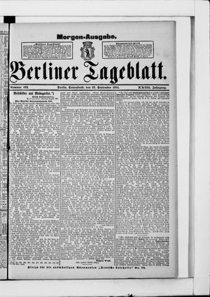 Berliner Tageblatt und Handels-Zeitung vom 22.09.1894