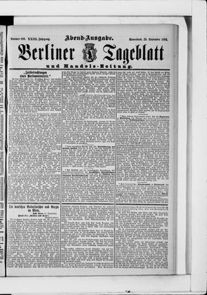 Berliner Tageblatt und Handels-Zeitung vom 29.09.1894