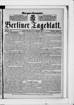 Berliner Tageblatt und Handels-Zeitung vom 30.09.1894