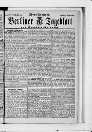 Berliner Tageblatt und Handels-Zeitung on Oct 2, 1894
