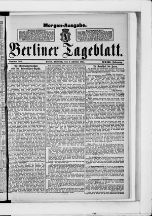 Berliner Tageblatt und Handels-Zeitung vom 03.10.1894