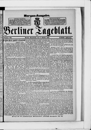 Berliner Tageblatt und Handels-Zeitung vom 06.10.1894