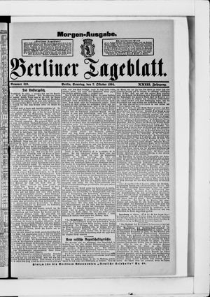 Berliner Tageblatt und Handels-Zeitung vom 07.10.1894