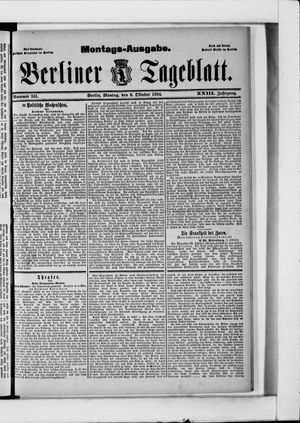 Berliner Tageblatt und Handels-Zeitung vom 08.10.1894