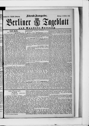 Berliner Tageblatt und Handels-Zeitung vom 08.10.1894