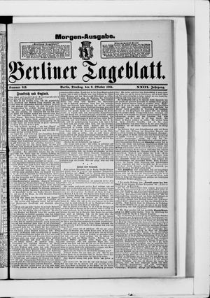 Berliner Tageblatt und Handels-Zeitung vom 09.10.1894