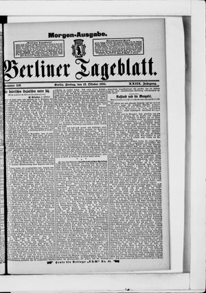 Berliner Tageblatt und Handels-Zeitung vom 12.10.1894