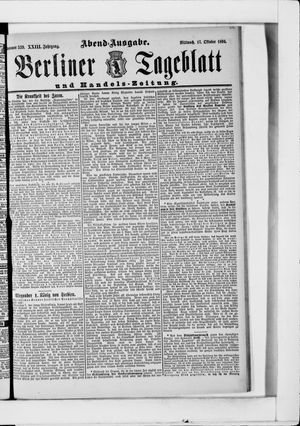 Berliner Tageblatt und Handels-Zeitung vom 17.10.1894