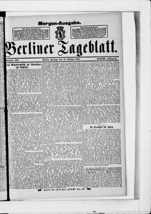 Berliner Tageblatt und Handels-Zeitung vom 19.10.1894